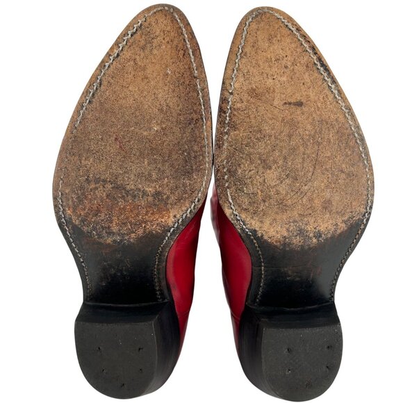 Justin Cowgirl Boots Womens size 5.5B Red Leather Cowboy Western Boots 4905 USA - Picture 3 of 14